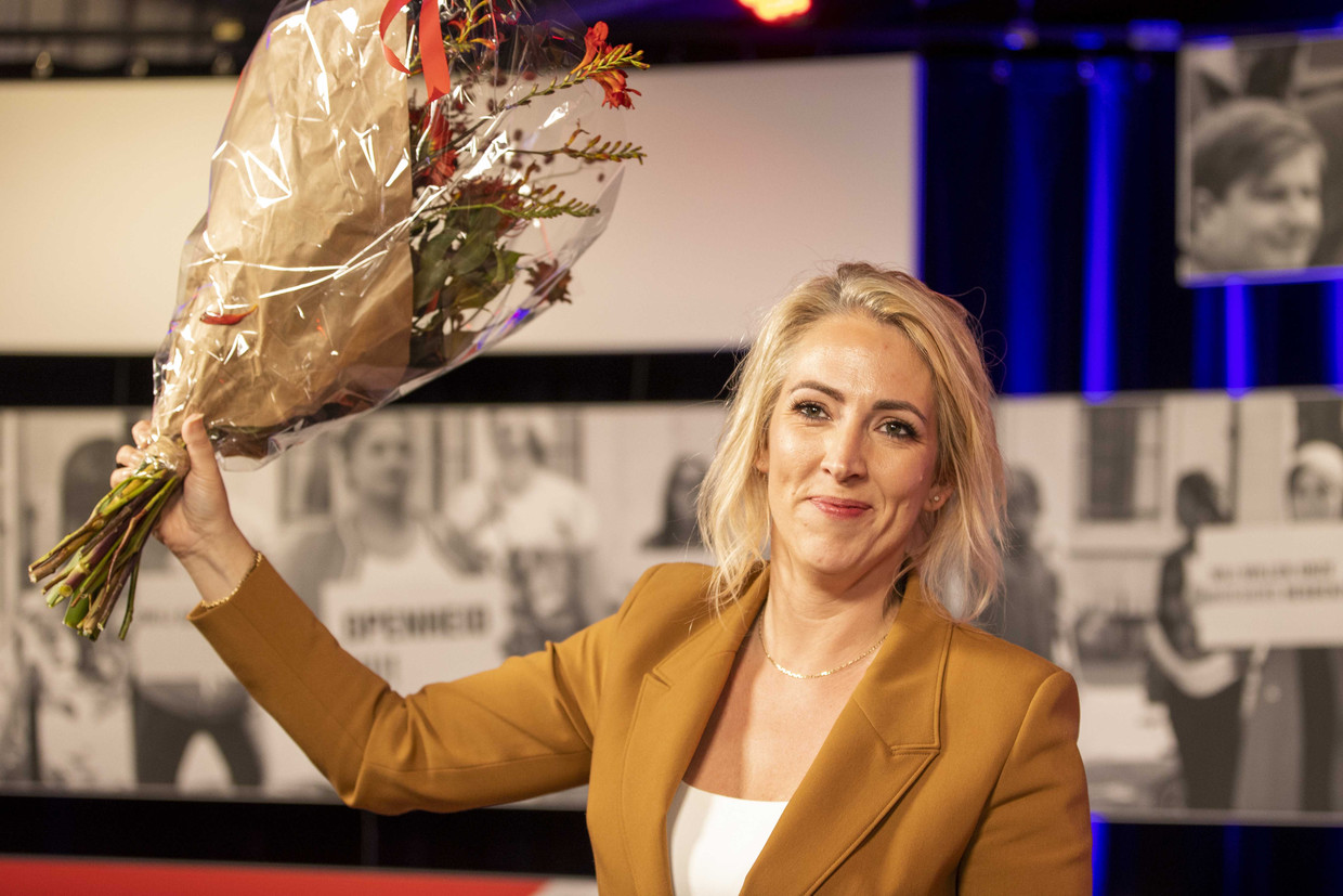 Lilian Marijnissen bij haar herkiezing. Beeld ANP