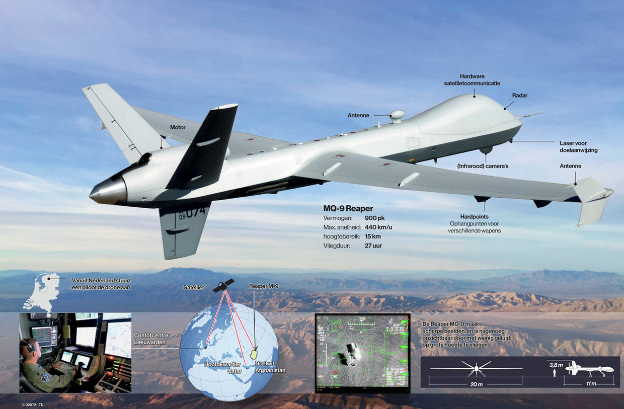 Met deze Reaper houdt de luchtmacht straks de Russen in de gaten. Beeld AD